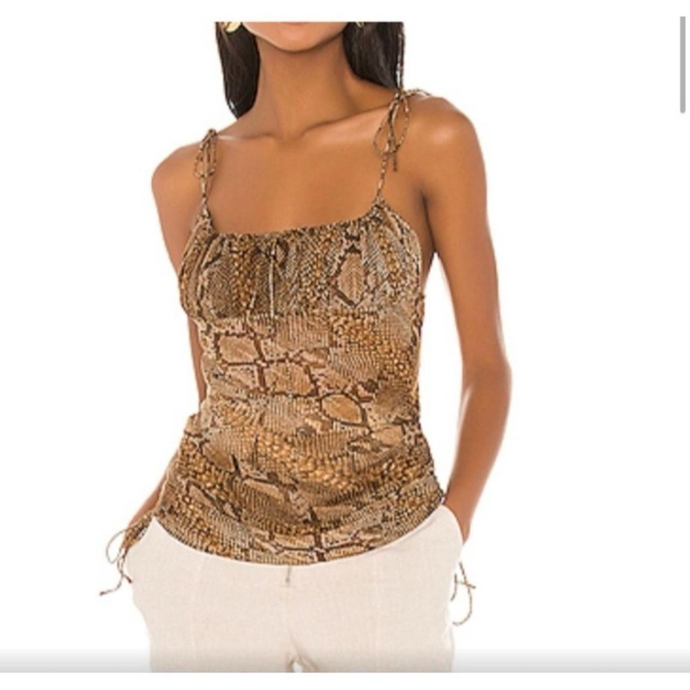 L'Academie Women's Snakeskin Brown Blouse